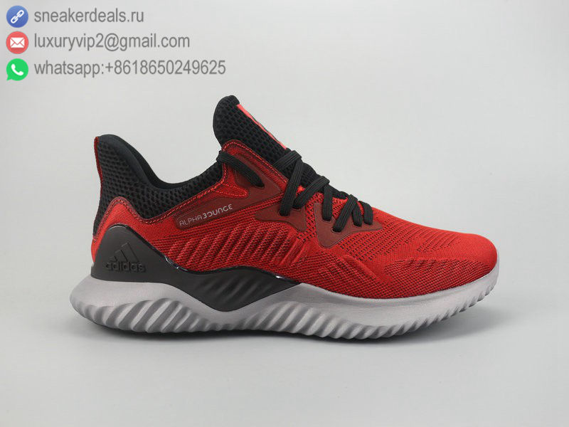 ADIDAS ALPHABOUNCE BEYOND M RED GREY MEN RUNNING SHOES